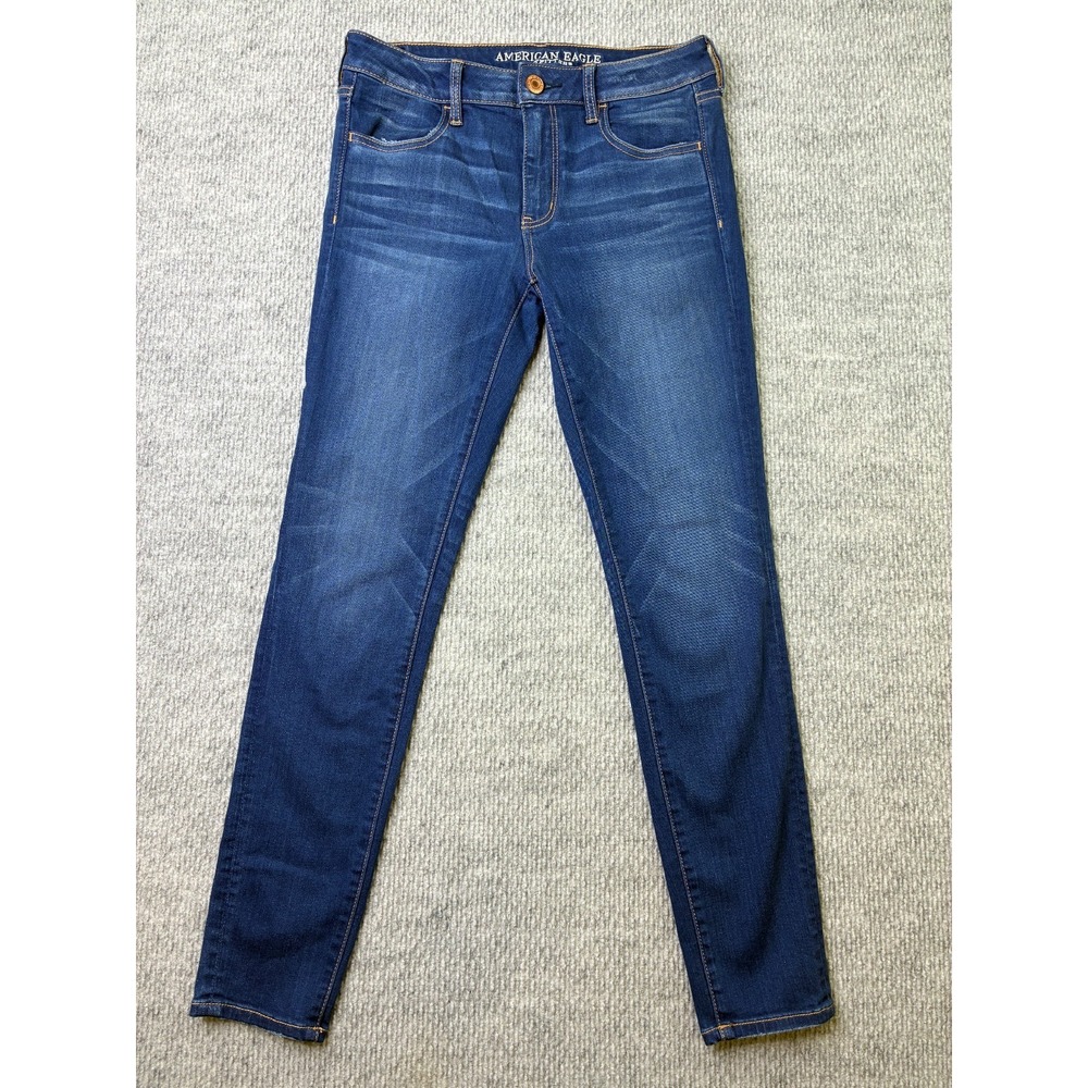 American Eagle Womens 10 Regular Super Stretch X Jegging Dark Wash Skinny Jeans